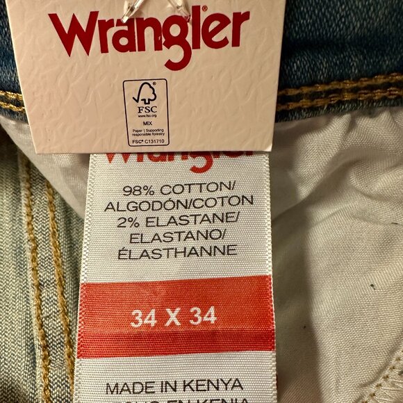 Wrangler Men's Jeans Size 34X34 Blue Free To Stretch Relax Fit Casual Denim NEW - Picture 4 of 16